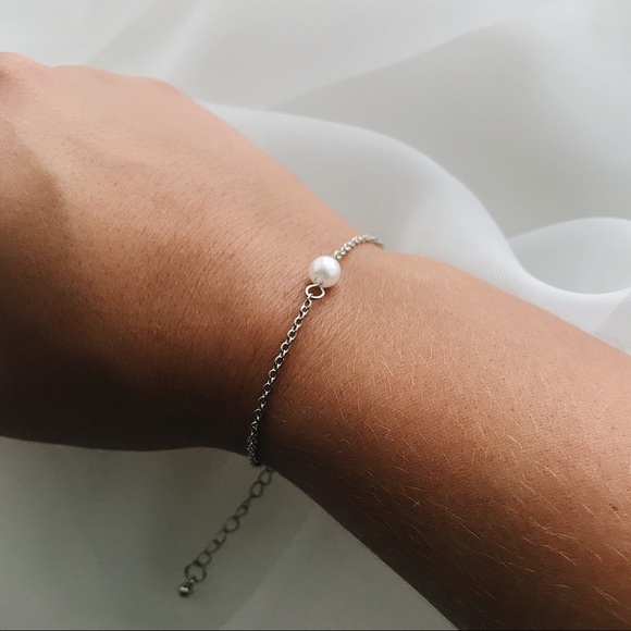 Pearl Silver Bracelet 9” - Picture 8 of 8